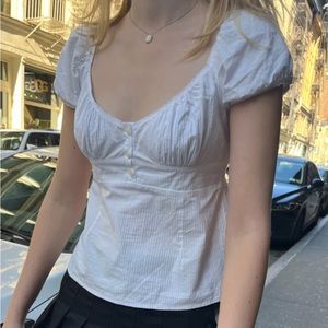 brandy melville blair cotton ruffle top